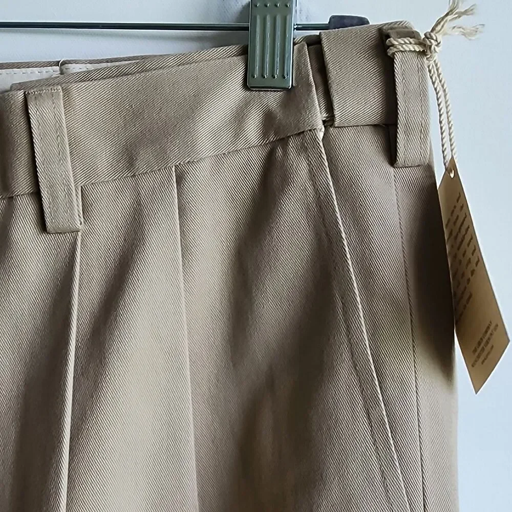 Orvis Khaki Chino Pleated Pants Mens 38 Wrinkle Free 100% Cotton